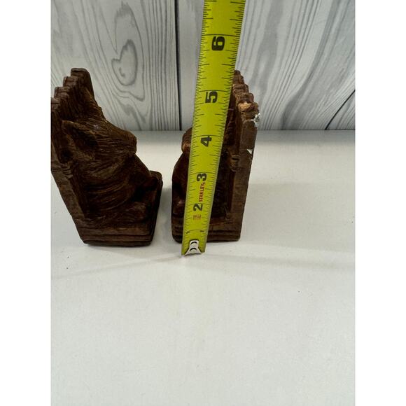 VINTAGE Syroco Wood Scottie Dog Bookends 4.5" Tall - Picture 7 of 8